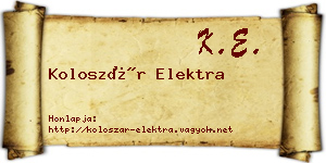 Koloszár Elektra névjegykártya